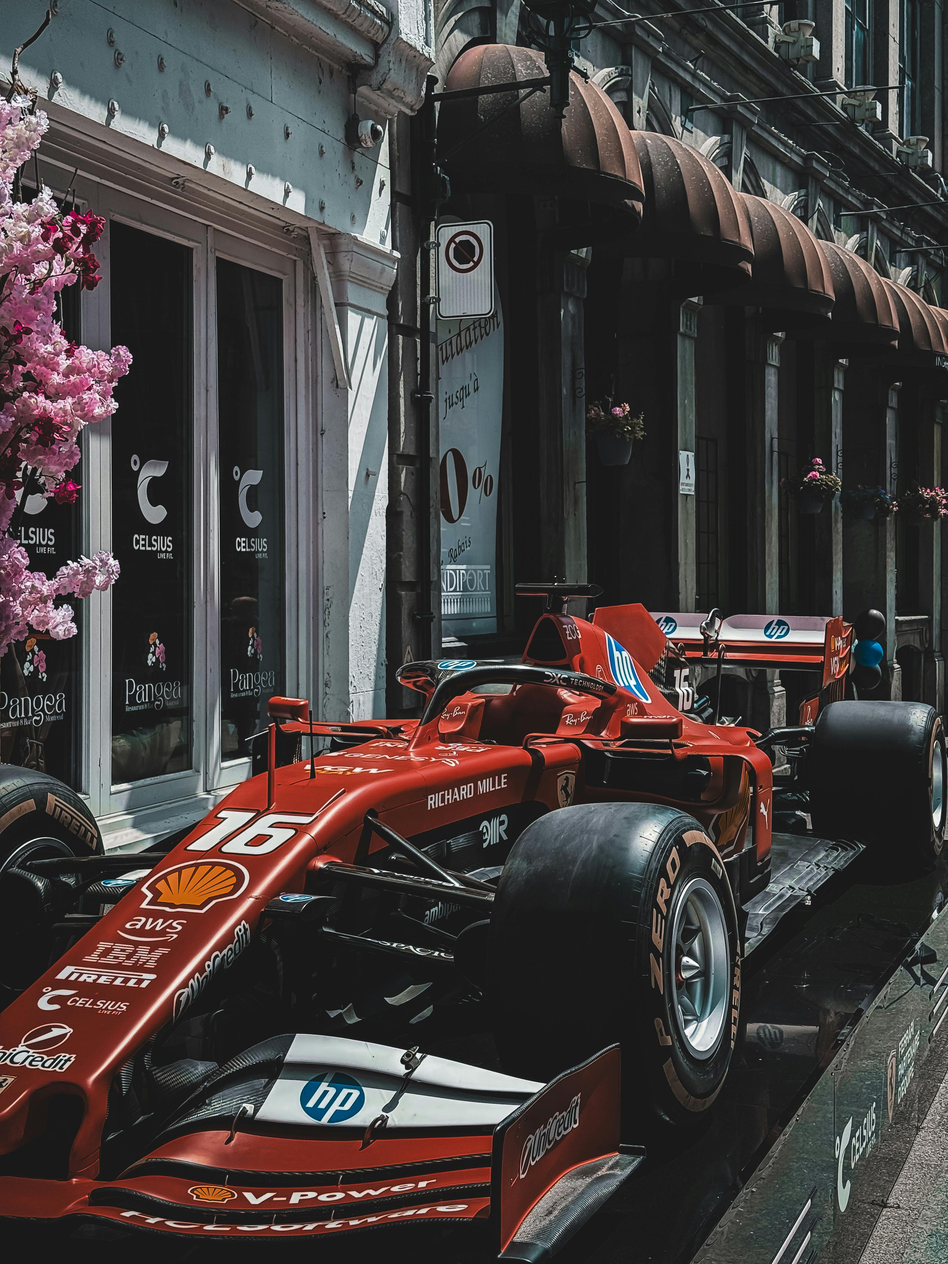 Ferrari F1 car on Montreal street