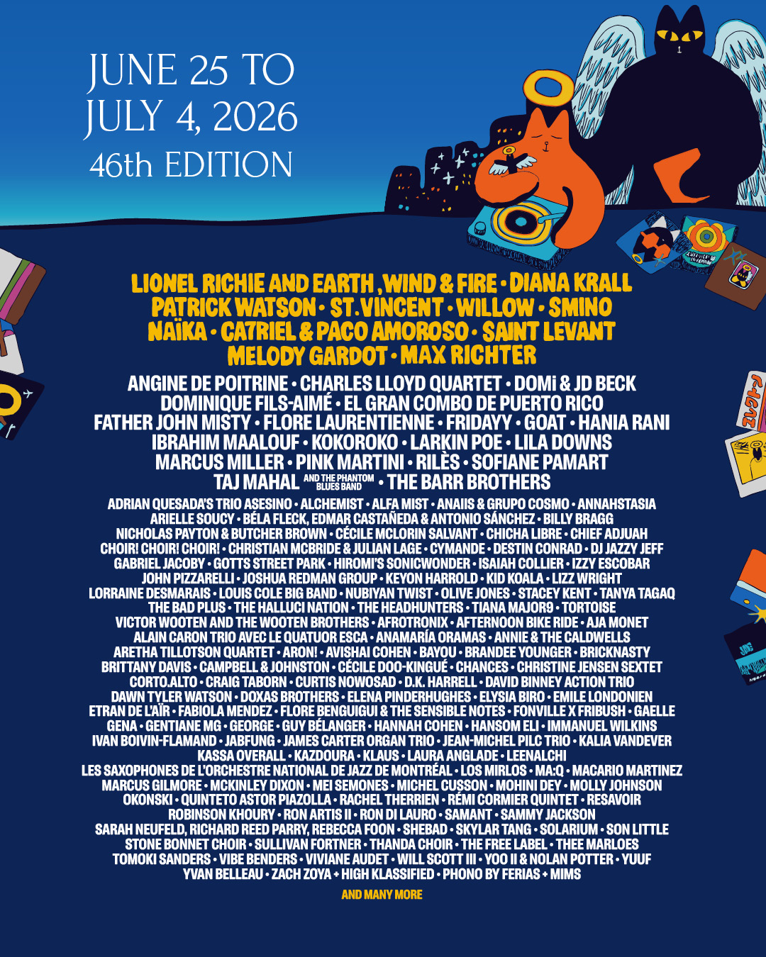 Montreal Jazz Festival 2026 lineup featuring Lionel Richie Earth Wind and Fire Diana Krall DJ Jazzy Jeff